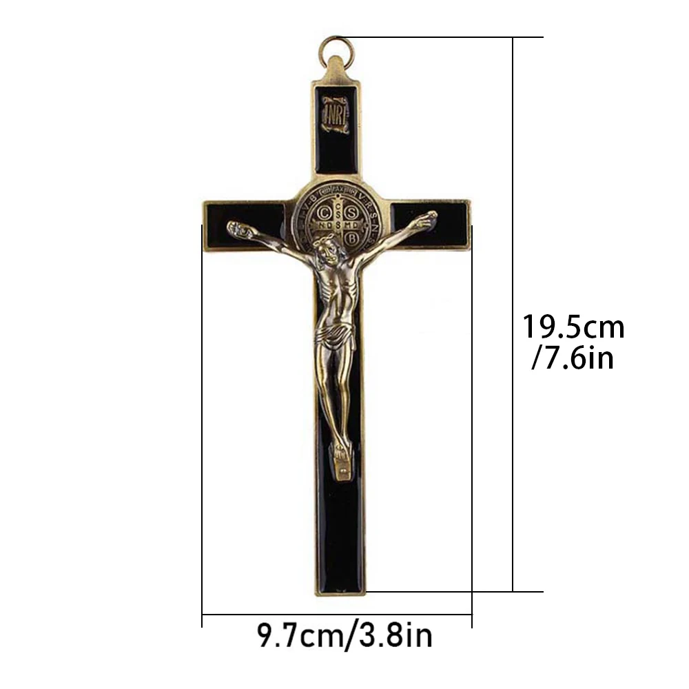 Krucyfiks stojący - figura Jezusa, krzyż na stół Królewski niebieski