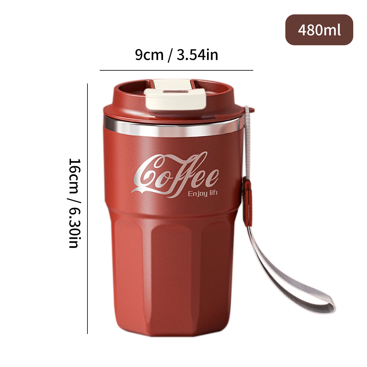 Kubek termiczny ze stali nierdzewnej z pokrywką 400-480 ml Fioletowy/фиолетовый