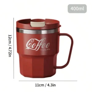 Kubek termiczny ze stali nierdzewnej z pokrywką 400-480 ml Jasnozielony