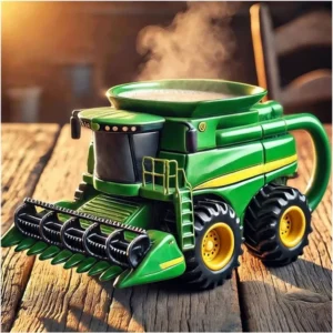 Kubek do kawy w kształcie traktora 330 ml — ceramiczny prezent dla mężczyzny Jasny