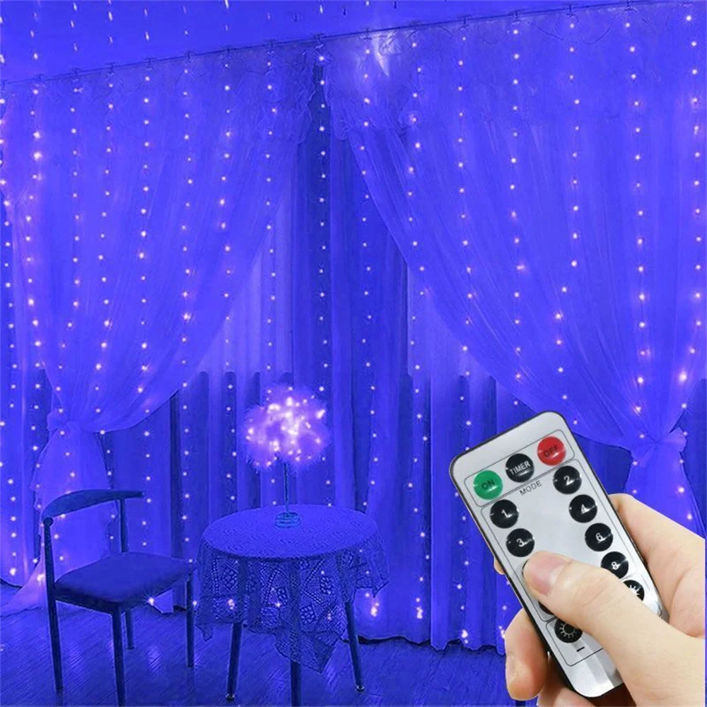 Kurtyna LED USB 3–6 m z pilotem — dekoracyjne lampki do sypialni Rgb