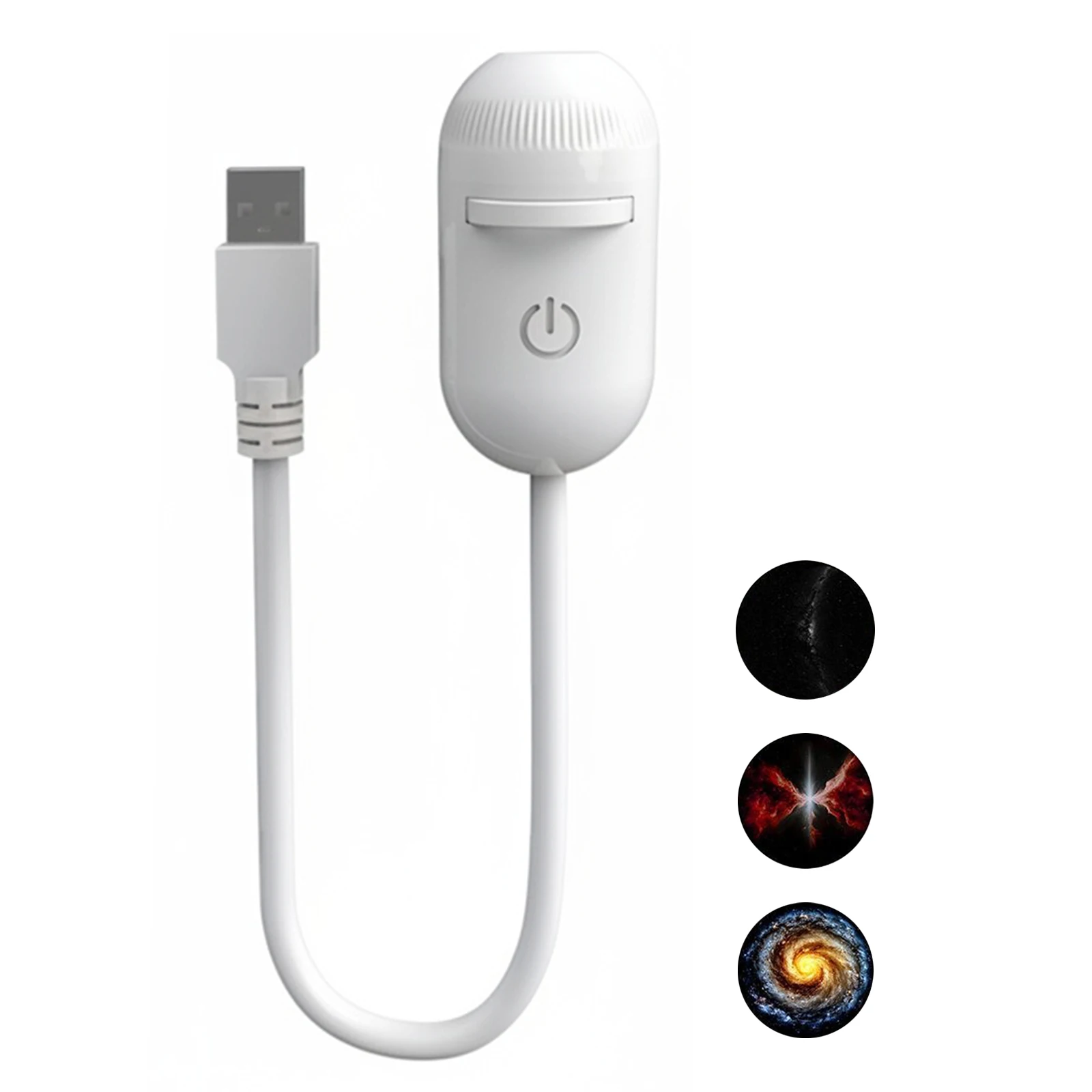 Lampa ambientowa USB z projekcją 2 w 1 — wielosceniczne oświetlenie nastrojowe Biały
