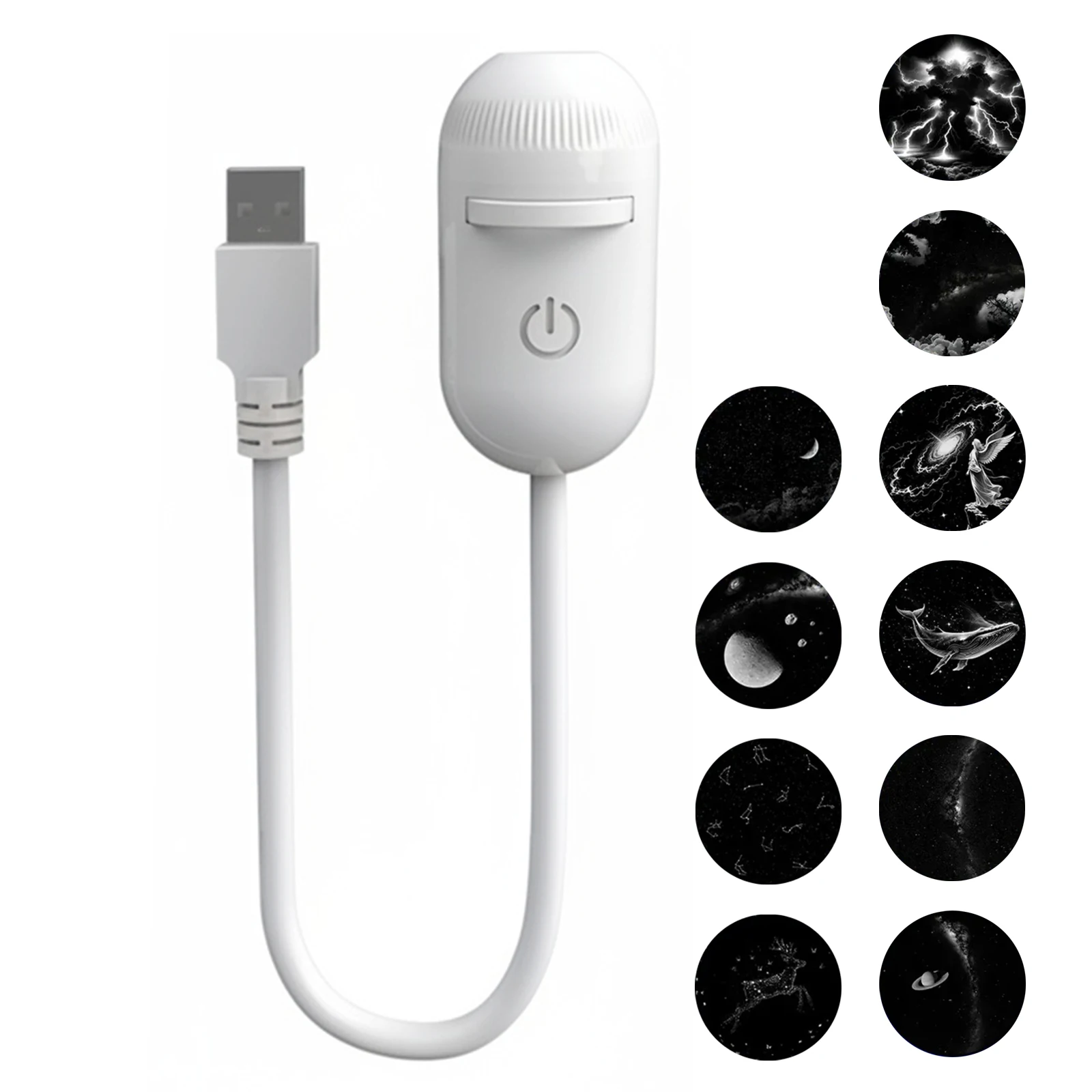 Lampa ambientowa USB z projekcją 2 w 1 — wielosceniczne oświetlenie nastrojowe Burgundia