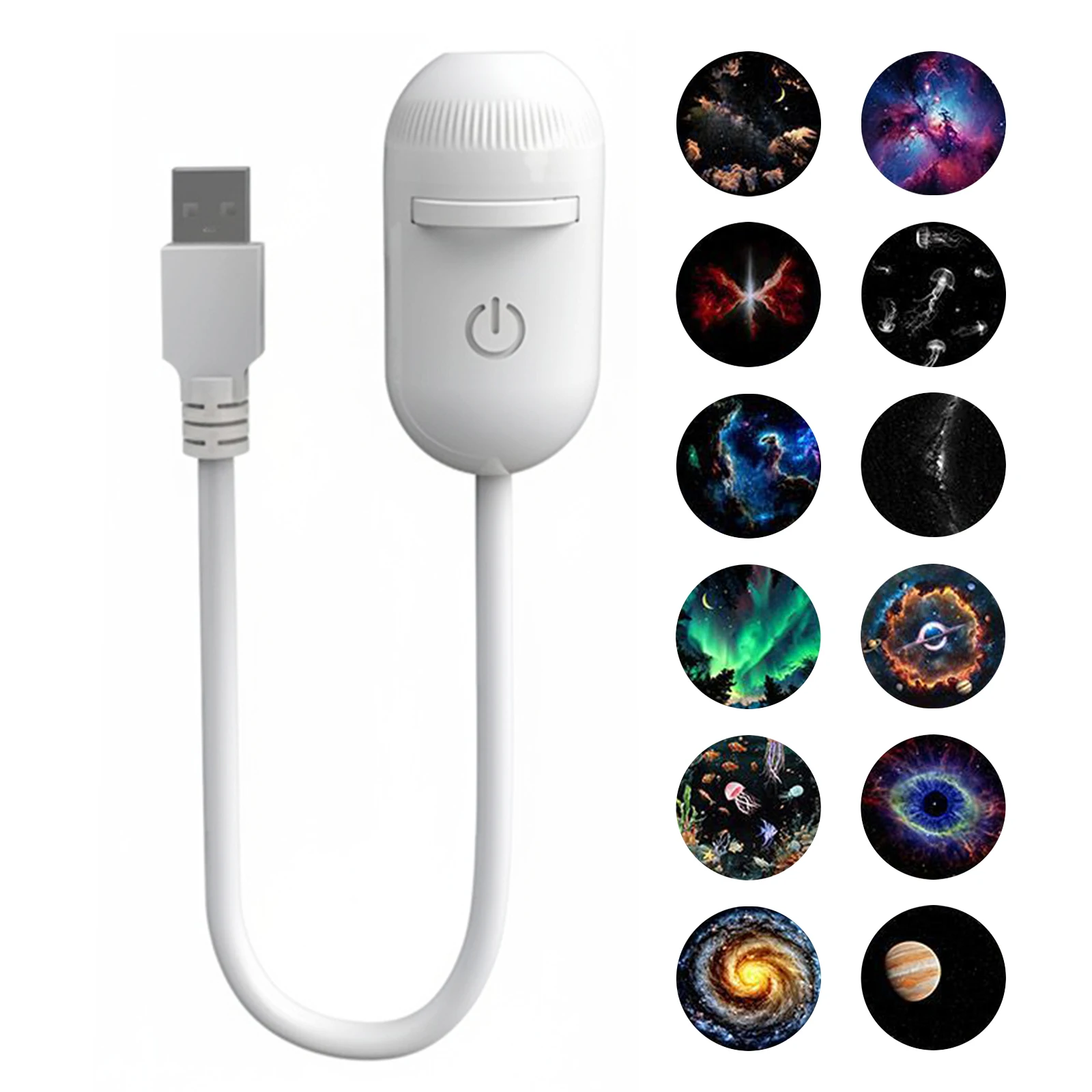 Lampa ambientowa USB z projekcją 2 w 1 — wielosceniczne oświetlenie nastrojowe Czerwony