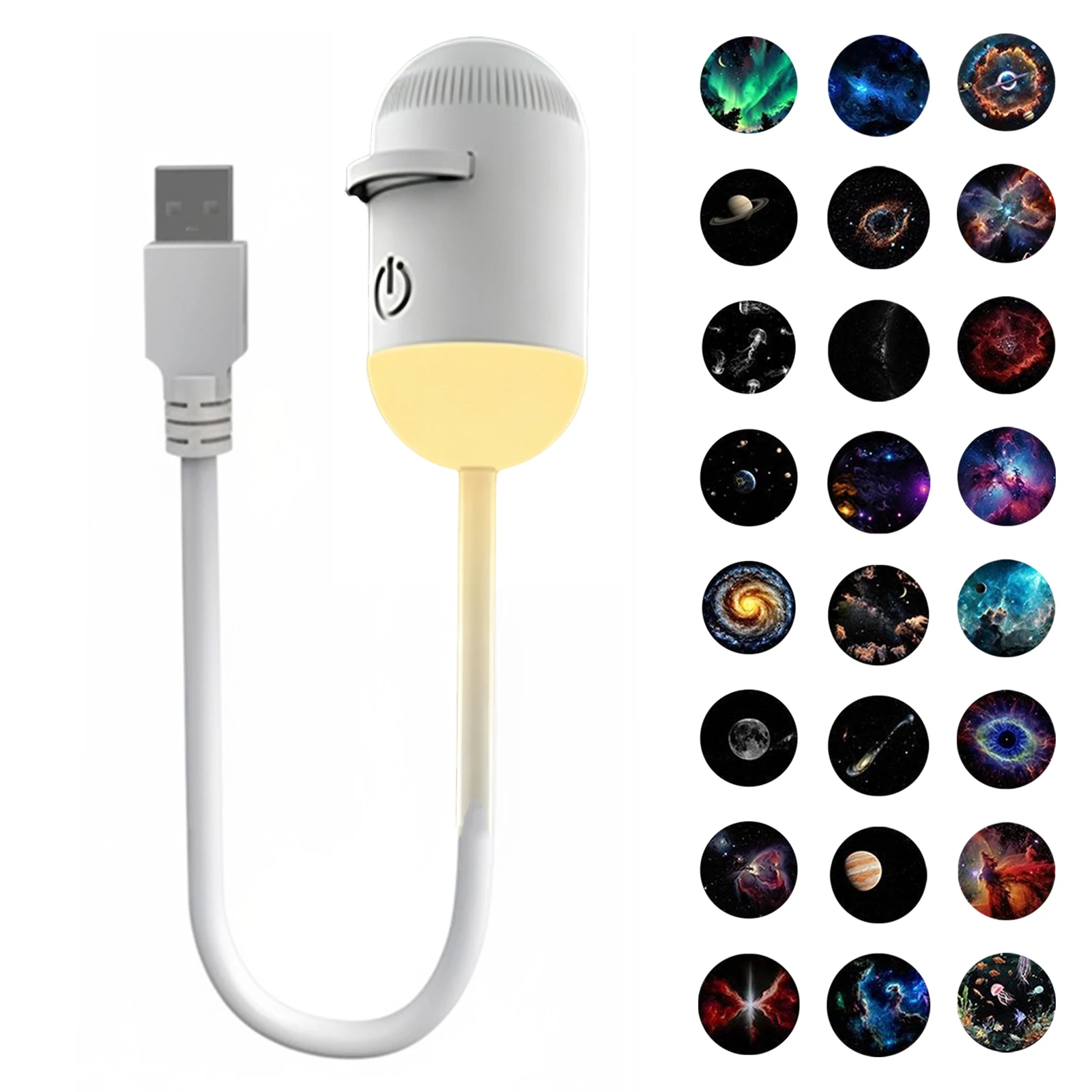 Lampa ambientowa USB z projekcją 2 w 1 — wielosceniczne oświetlenie nastrojowe Fioletowy