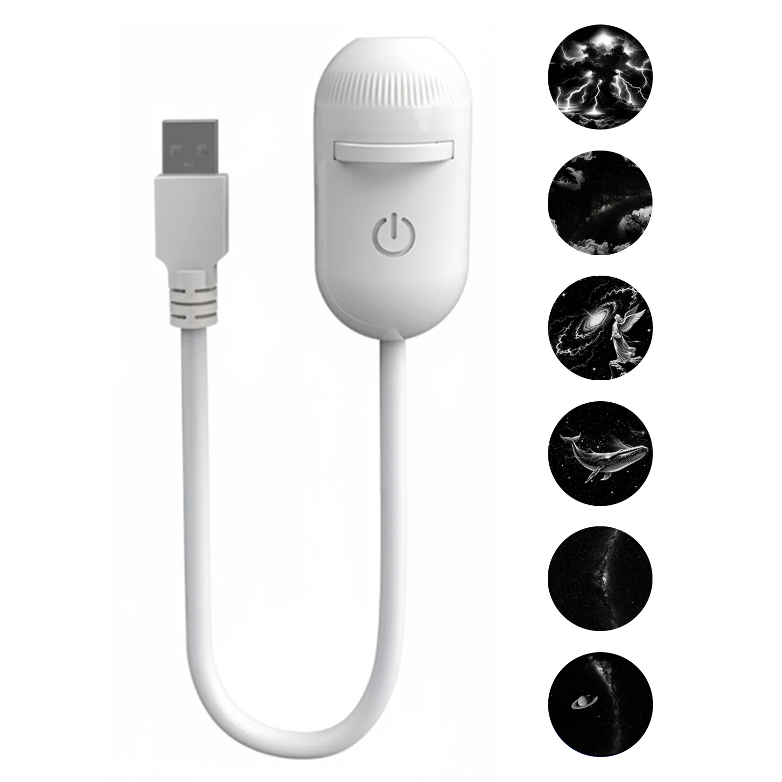 Lampa ambientowa USB z projekcją 2 w 1 — wielosceniczne oświetlenie nastrojowe żółty