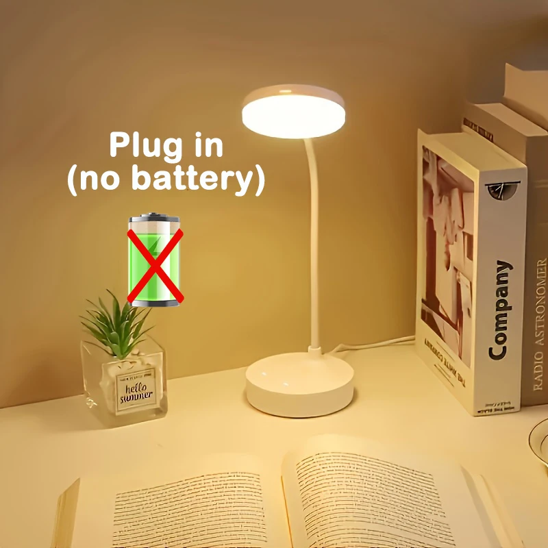 Lampka biurkowa LED z portem USB do ładowania do domowego biura Beżowy