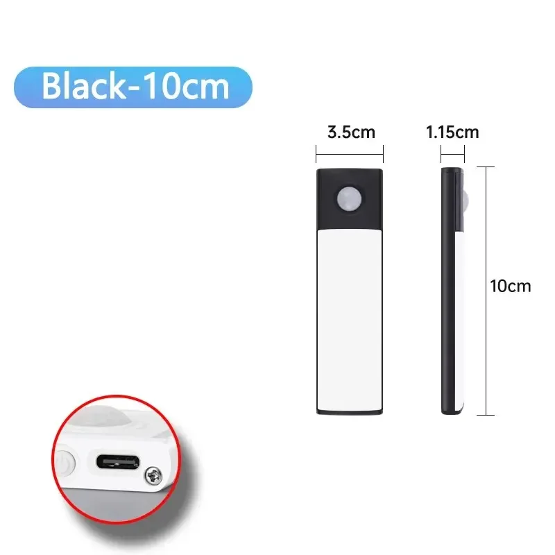 Lampka LED pod szafki z czujnikiem ruchu, ładowana USB-C Ciepły biały