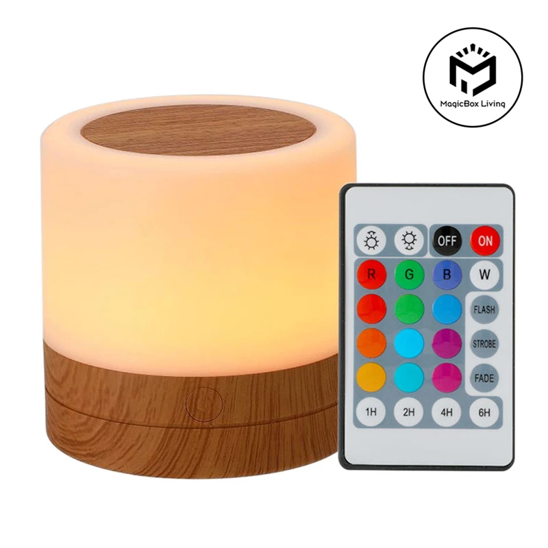 Lampka nocna LED z pilotem 13 kolorów i ładowaniem USB Niebieski