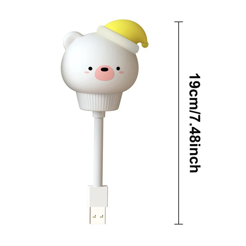 Lampka nocna USB LED w kształcie uroczego zwierzątka do sypialni Brązowy