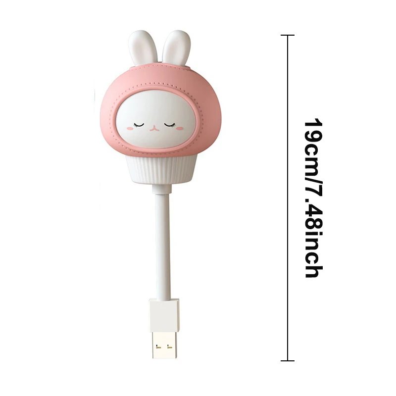 Lampka nocna USB LED w kształcie uroczego zwierzątka do sypialni Niebieski