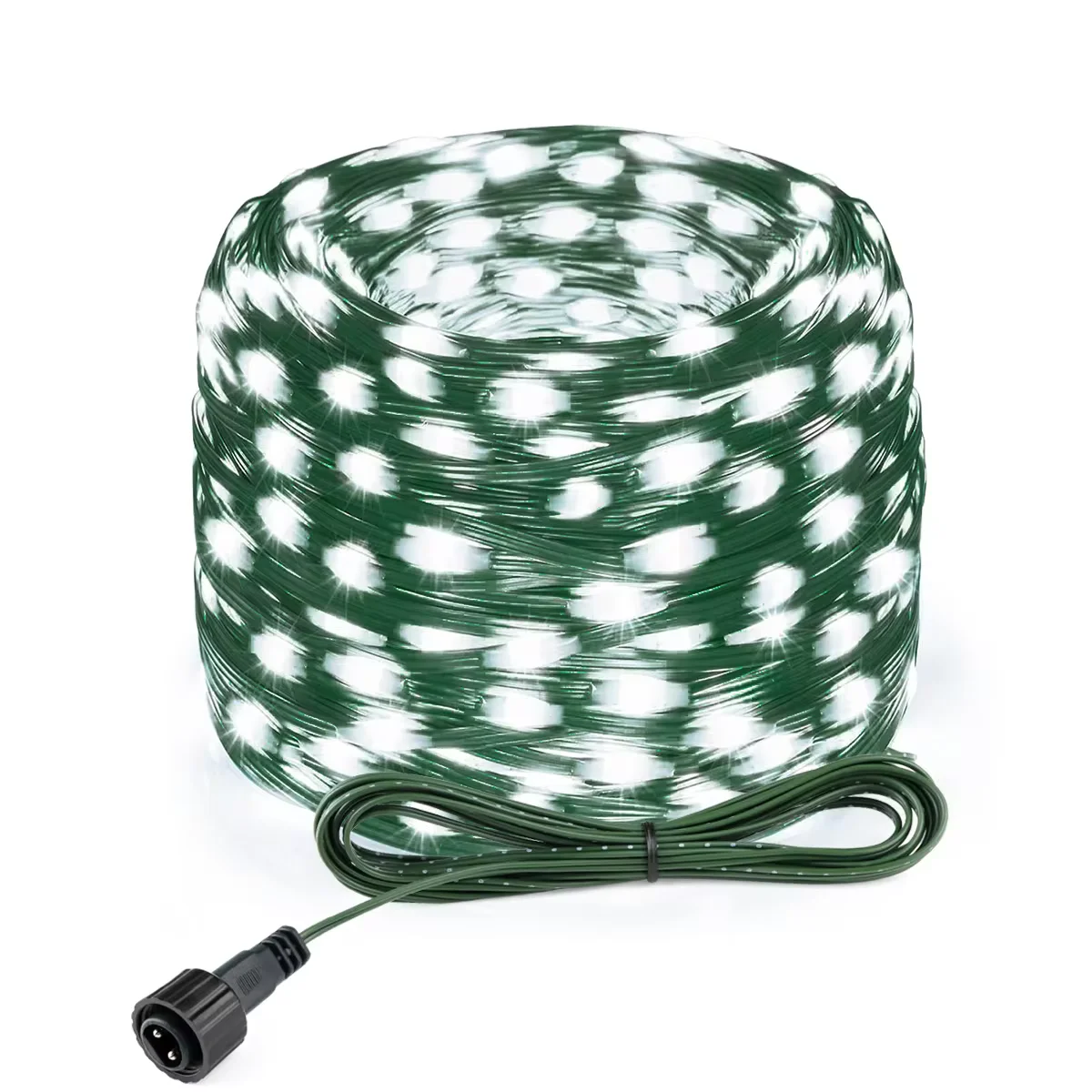 Lampki choinkowe LED 24V zewnętrzne – wodoodporna girlanda na zielonym drucie Biały