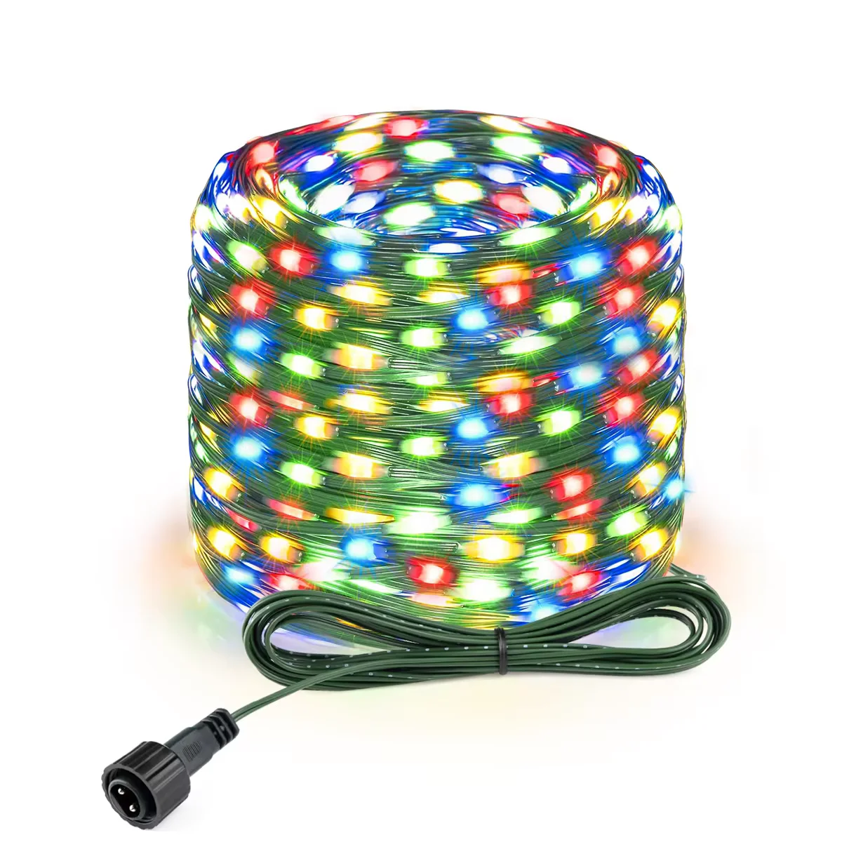 Lampki choinkowe LED 24V zewnętrzne – wodoodporna girlanda na zielonym drucie Multicolor