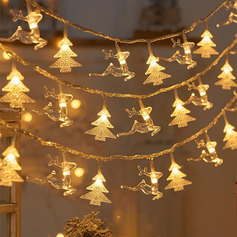 Lampki choinkowe z płatkami śniegu girlanda LED 1,5m lub 3m Jasnoszary