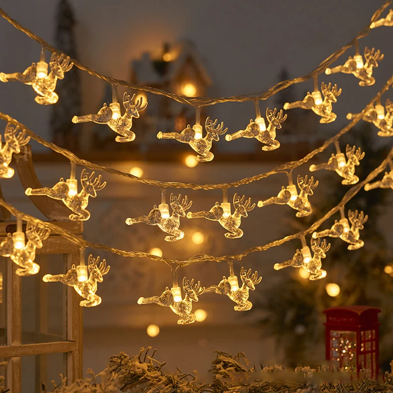Lampki choinkowe z płatkami śniegu girlanda LED 1,5m lub 3m Miętowa zielona