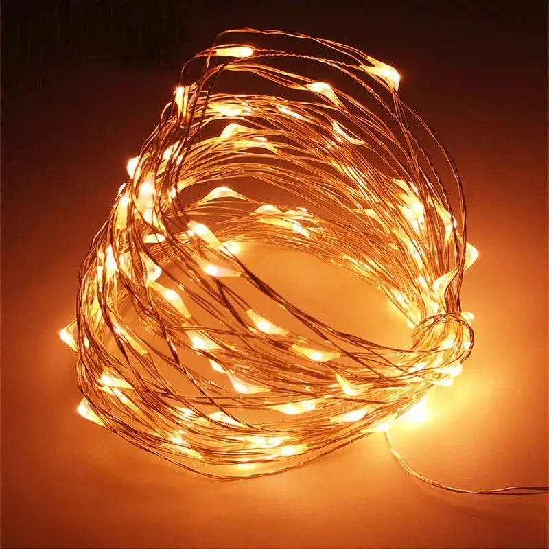 Lampki fairy LED na baterie 1–10 m do sypialni i ogrodu Ciepły biały