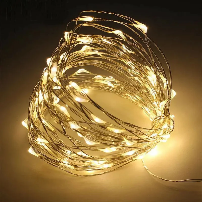 Lampki fairy LED na baterie 1–10 m do sypialni i ogrodu Niebieski