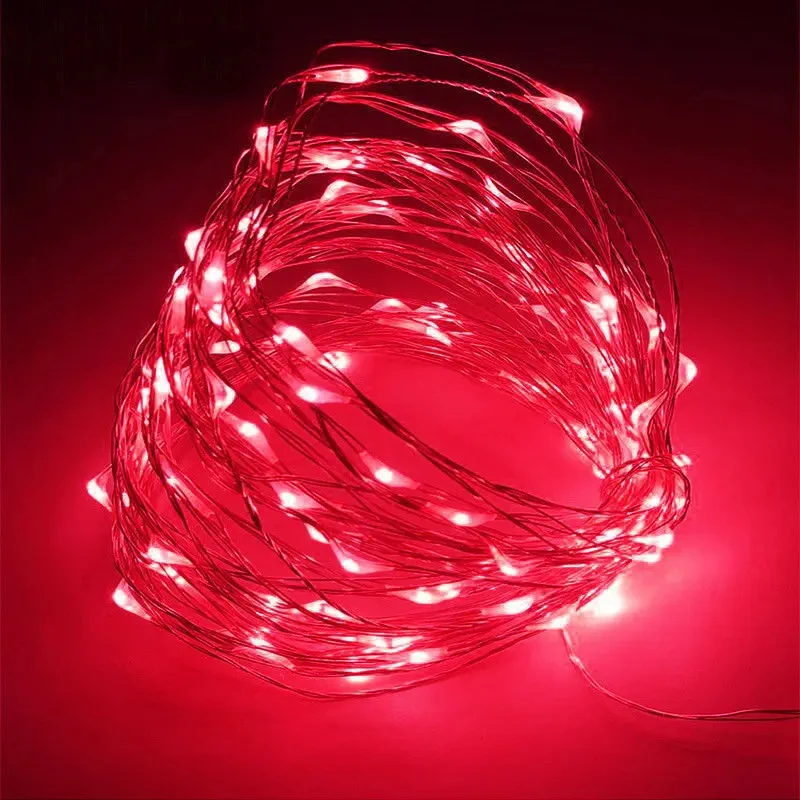 Lampki fairy LED na baterie 1–10 m do sypialni i ogrodu Rgb