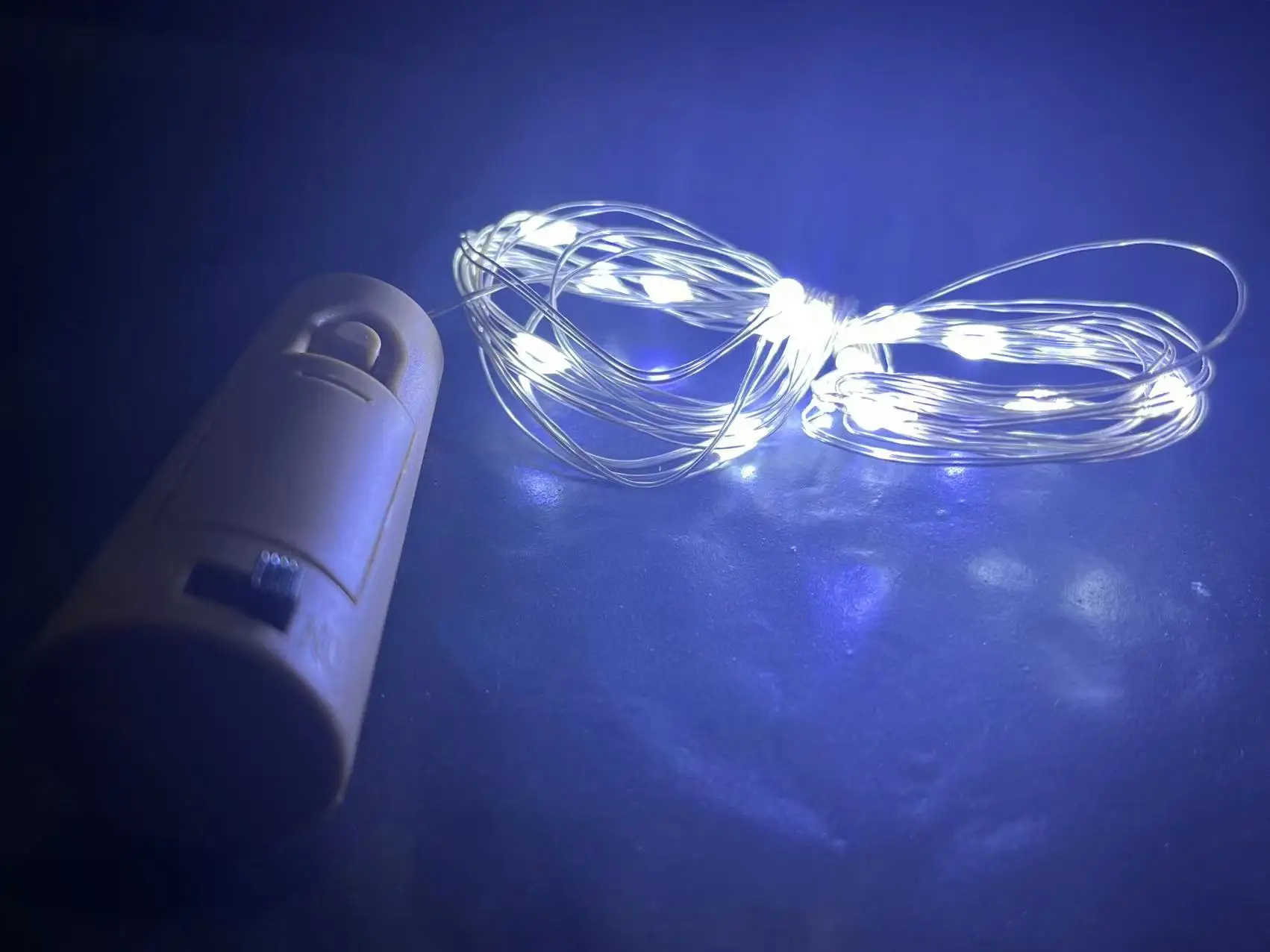 Zestaw 10 lampek LED do butelek wina z korkiem Biały