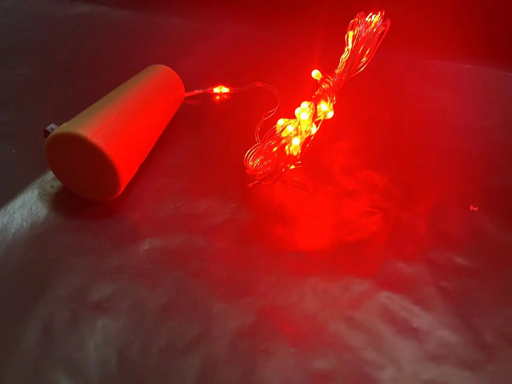 Zestaw 10 lampek LED do butelek wina z korkiem Czerwony