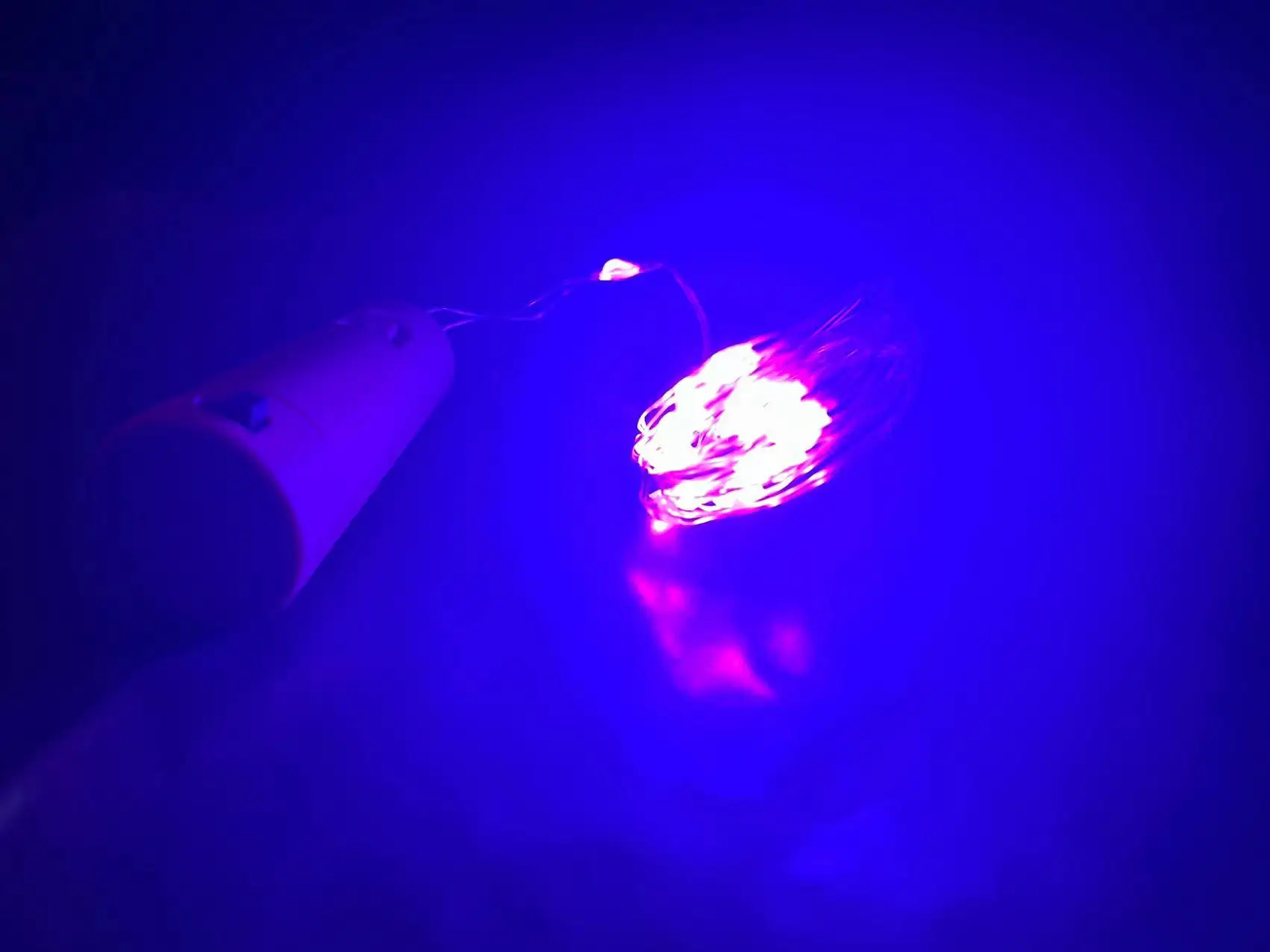 Zestaw 10 lampek LED do butelek wina z korkiem Fioletowy