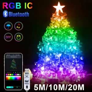 Inteligentne lampki LED RGBIC Bluetooth z aplikacją i muzyką Uniwersalny