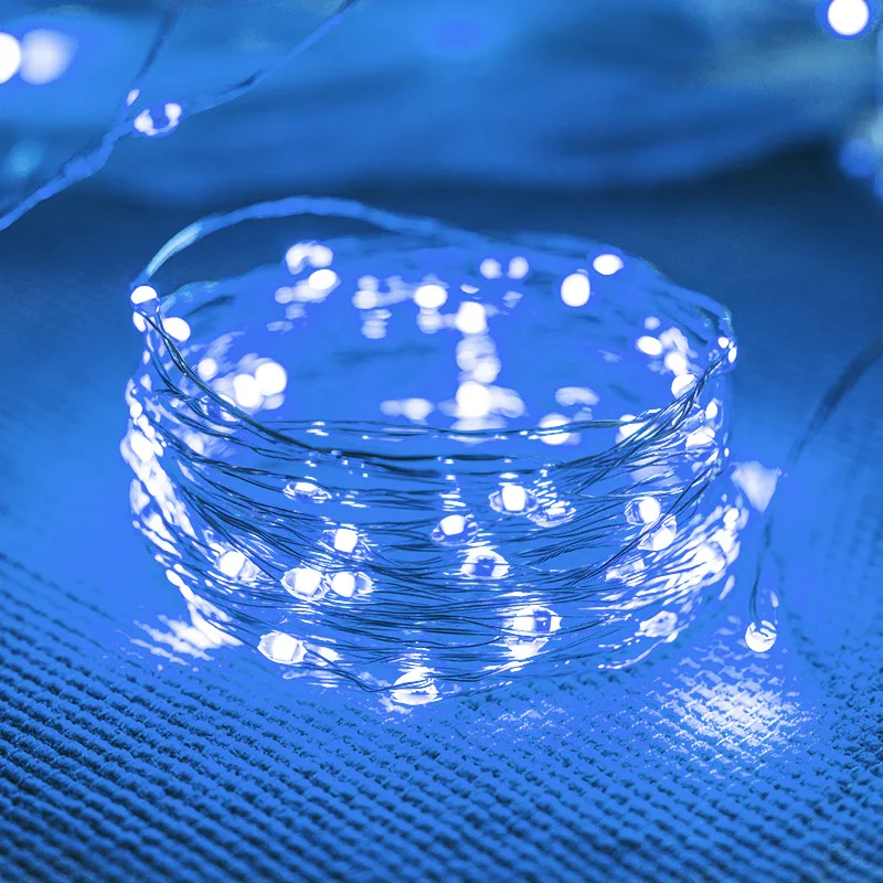 Lampki LED sznurkowe wodoodporne fairy lights do domu i ogrodu Niebieski