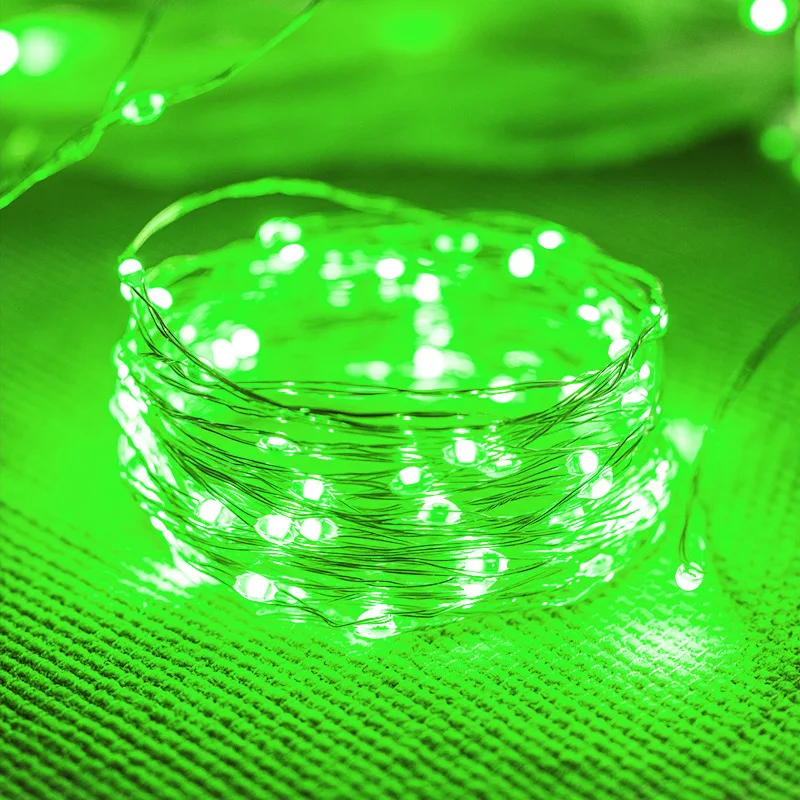Lampki LED sznurkowe wodoodporne fairy lights do domu i ogrodu Zielony