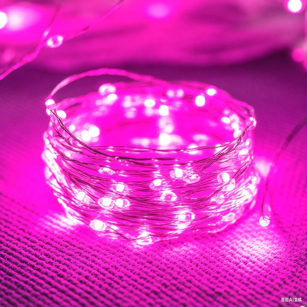 Lampki LED sznurkowe wodoodporne fairy lights do domu i ogrodu Różowy