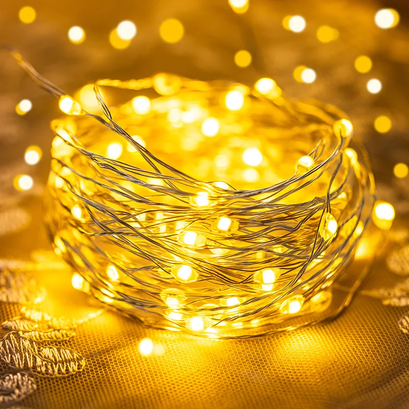 Lampki LED sznurkowe wodoodporne fairy lights do domu i ogrodu Warm