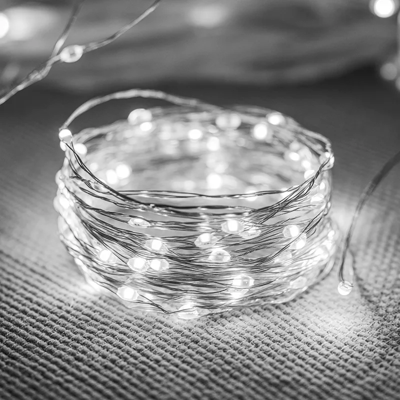 Lampki LED sznurkowe wodoodporne fairy lights do domu i ogrodu Biały