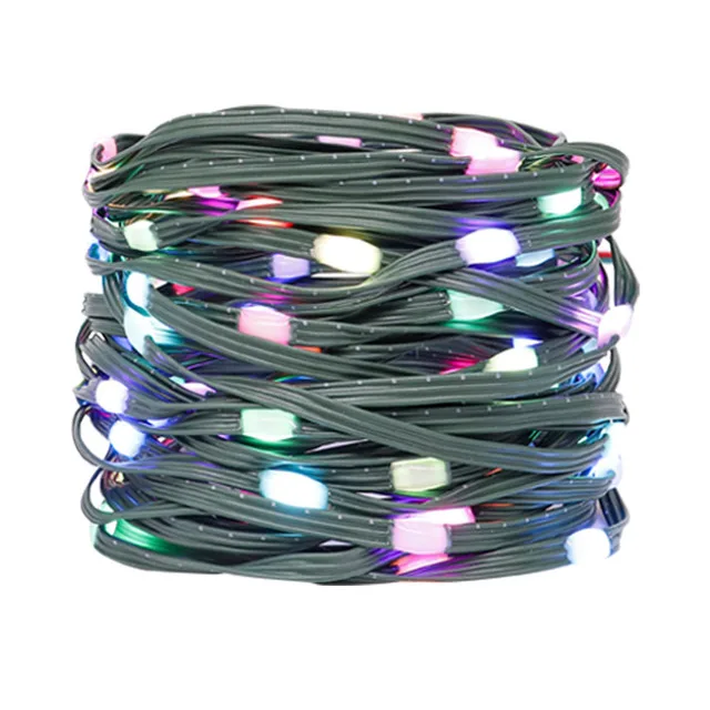 Adresowalne lampki LED WS2812B RGB na druciku miedzianym Ciemny brąz
