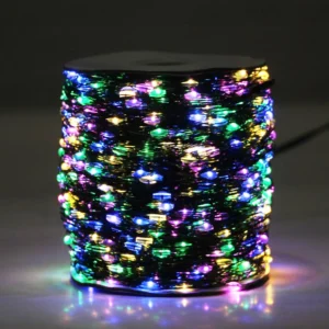 Lampki LED zewnętrzne 10M–200M zielony przewód do ogrodu i wesel Zielony