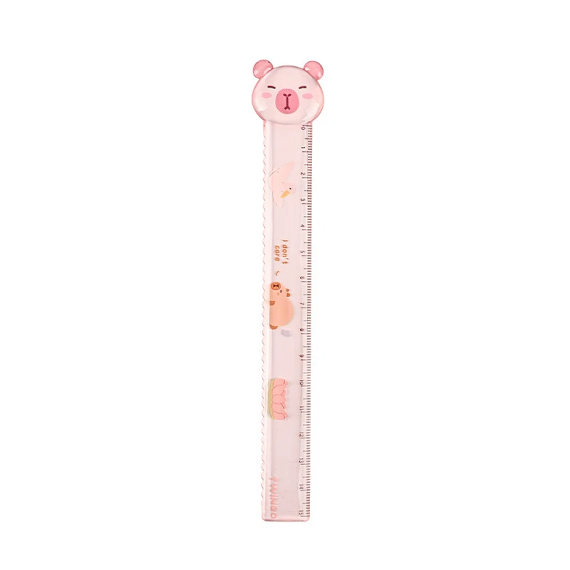 Linijka łapka kota Kawaii, zestaw 1-6 szt. do szkoły Czerwony