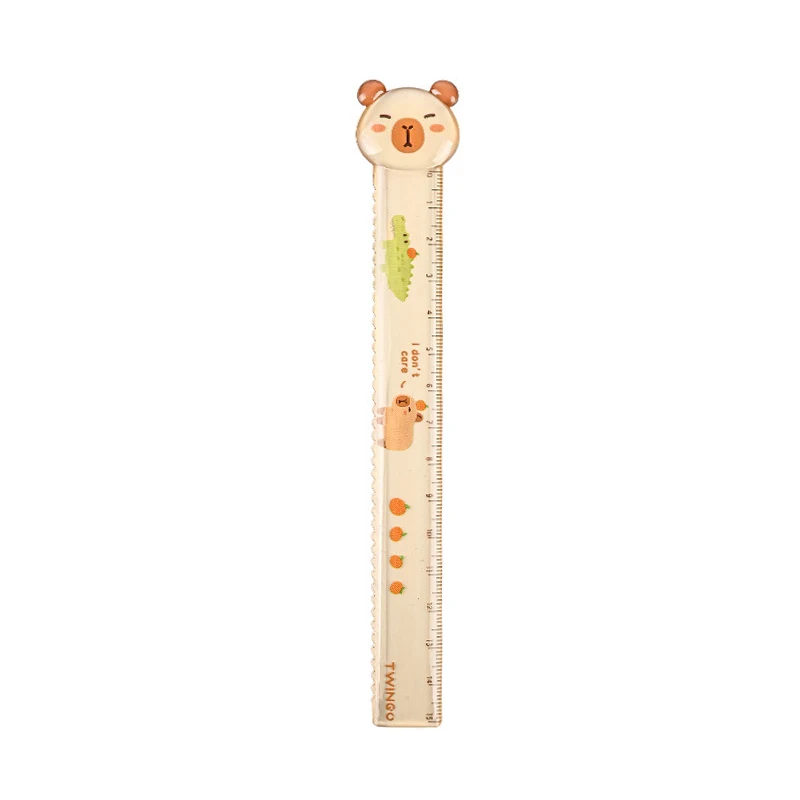 Linijka łapka kota Kawaii, zestaw 1-6 szt. do szkoły żółty