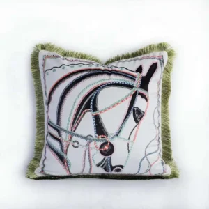 Luksusowa aksamitna poszewka z koniem dekoracyjna sofa 45x45 cm Brązowy