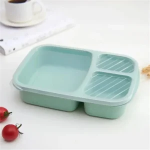Lunchbox Bento z 3 przegrodami, słoma pszeniczna Zielony