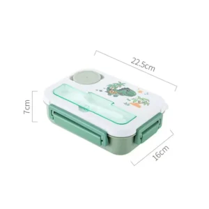 Lunchbox bento dla dzieci dinozaur 1300 ml do mikrofalówki Zielony