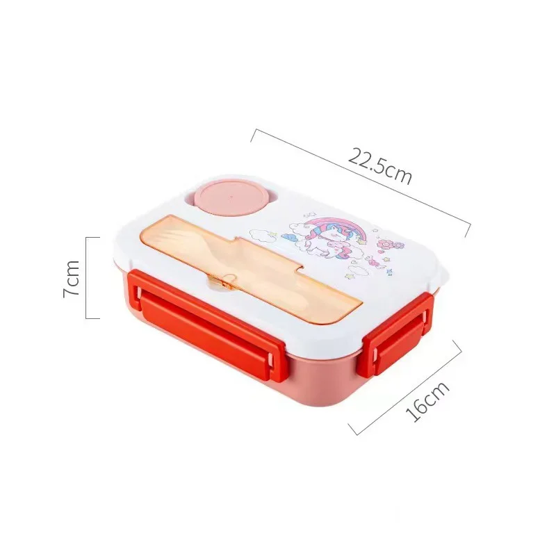 Lunchbox bento dla dzieci dinozaur 1300 ml do mikrofalówki Czerwony