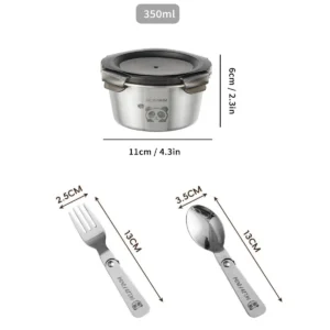 Lunchbox ze stali nierdzewnej szczelny z pokrywką S with fork spoon