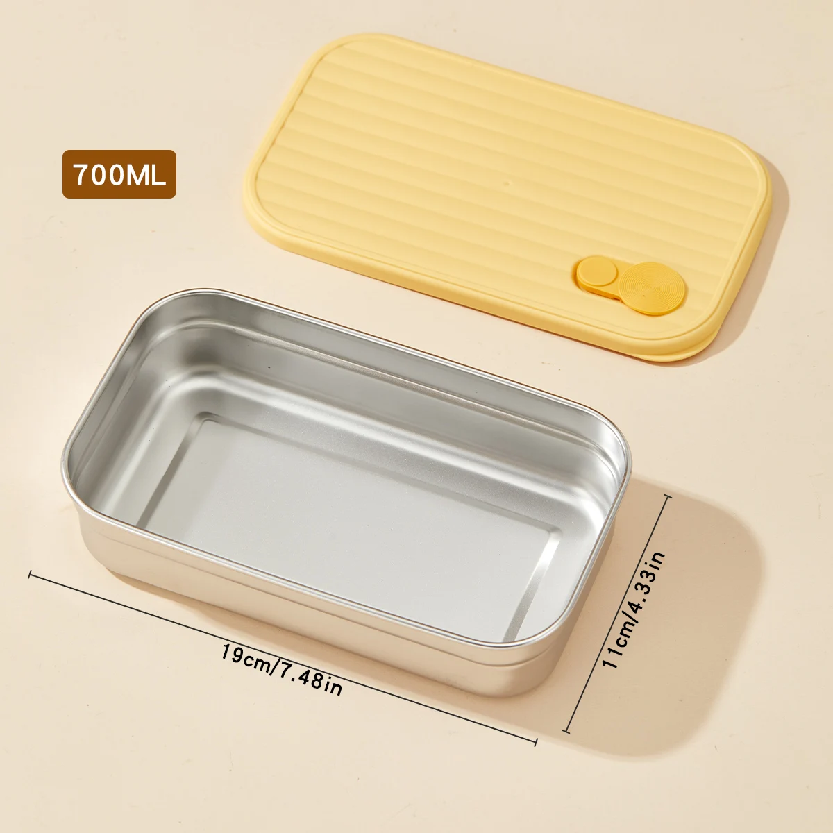Lunchbox stalowy WORTHBUY, szczelny pojemnik na jedzenie Żółty