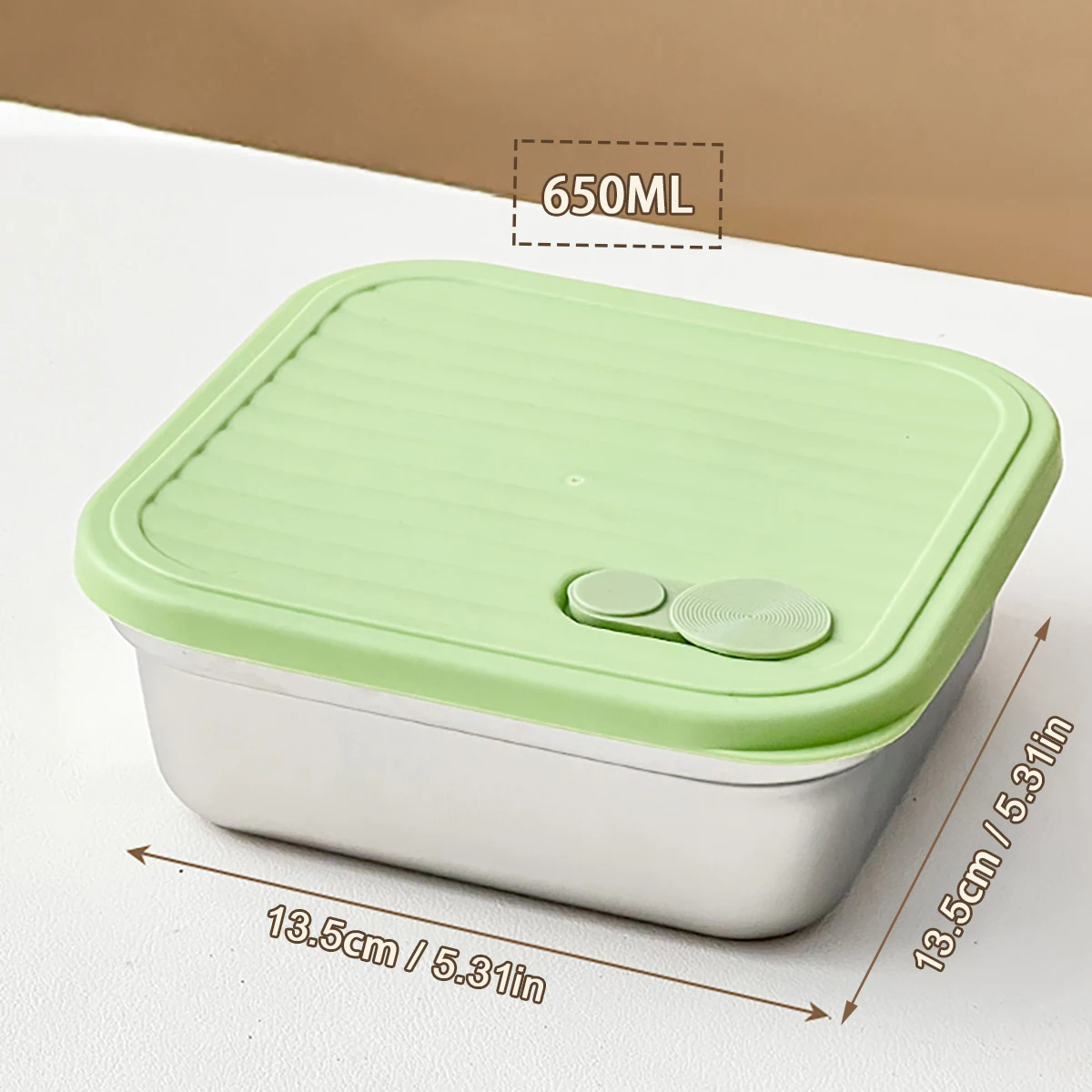 Lunchbox stalowy WORTHBUY, szczelny pojemnik na jedzenie Zielony