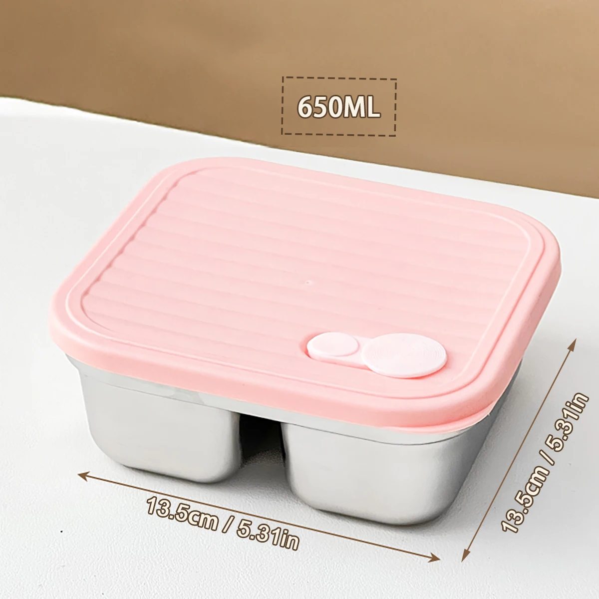 Lunchbox stalowy WORTHBUY, szczelny pojemnik na jedzenie Różowy