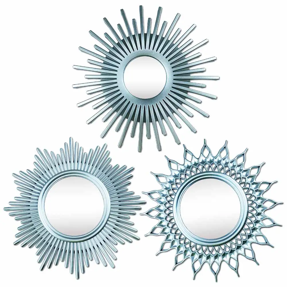 Okrągłe lustro ścienne słońce złote Sunburst — dekoracja boho Fioletowy
