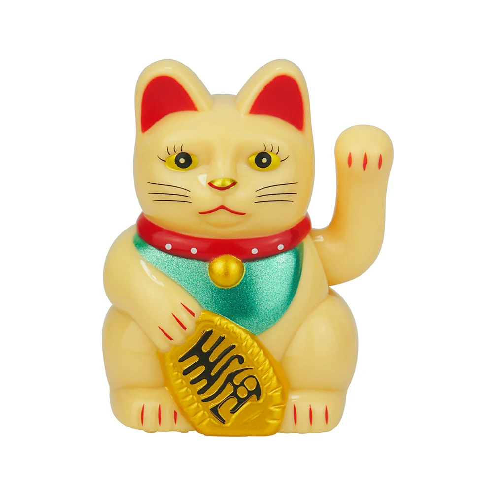 Machający kot solarny Lucky Cat figurka dekoracyjna do domu Khaki