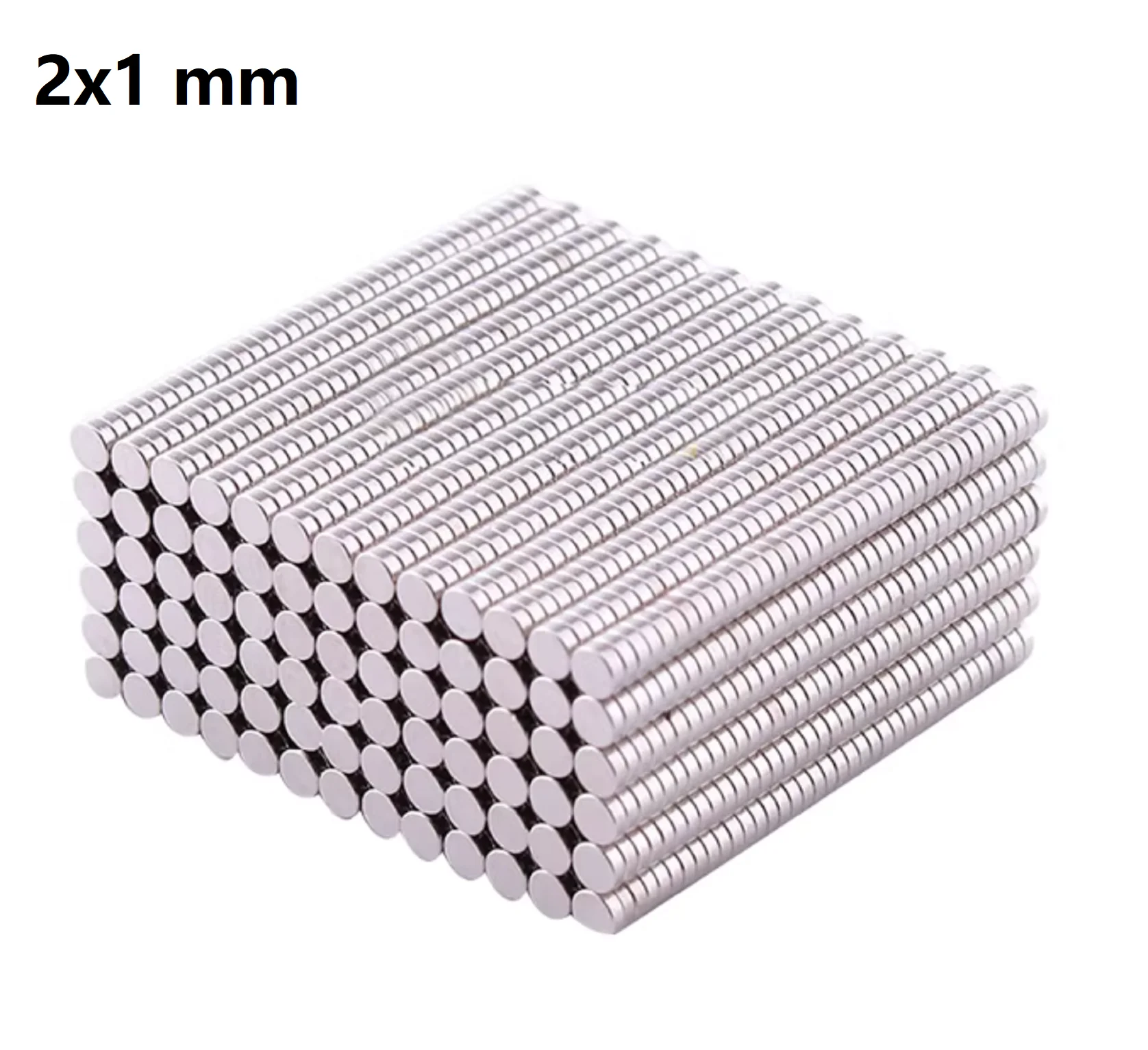 Zestaw małych magnesów dyskowych neodymowych 2x1 mm 50-200 szt. żółty