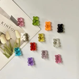 Magnesy na lodówkę z misiem — zestaw 10 sztuk kawaii żółty