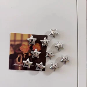 Magnesy na lodówkę srebrne gwiazdki żółty