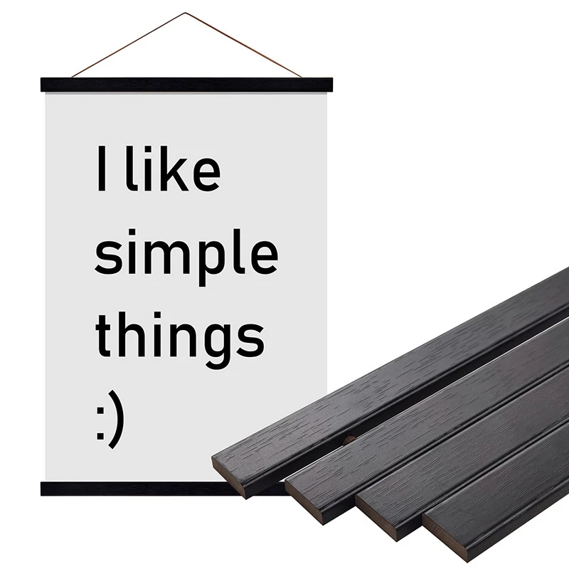 Magnetyczny wieszak na plakat drewno teak sosna zestaw DIY Biały