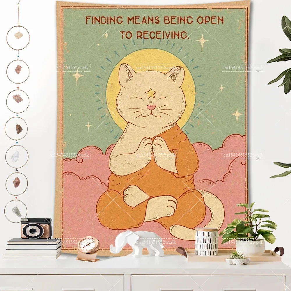 Makata boho na ścianę – tarot, dekoracja w stylu hippie Fioletowy